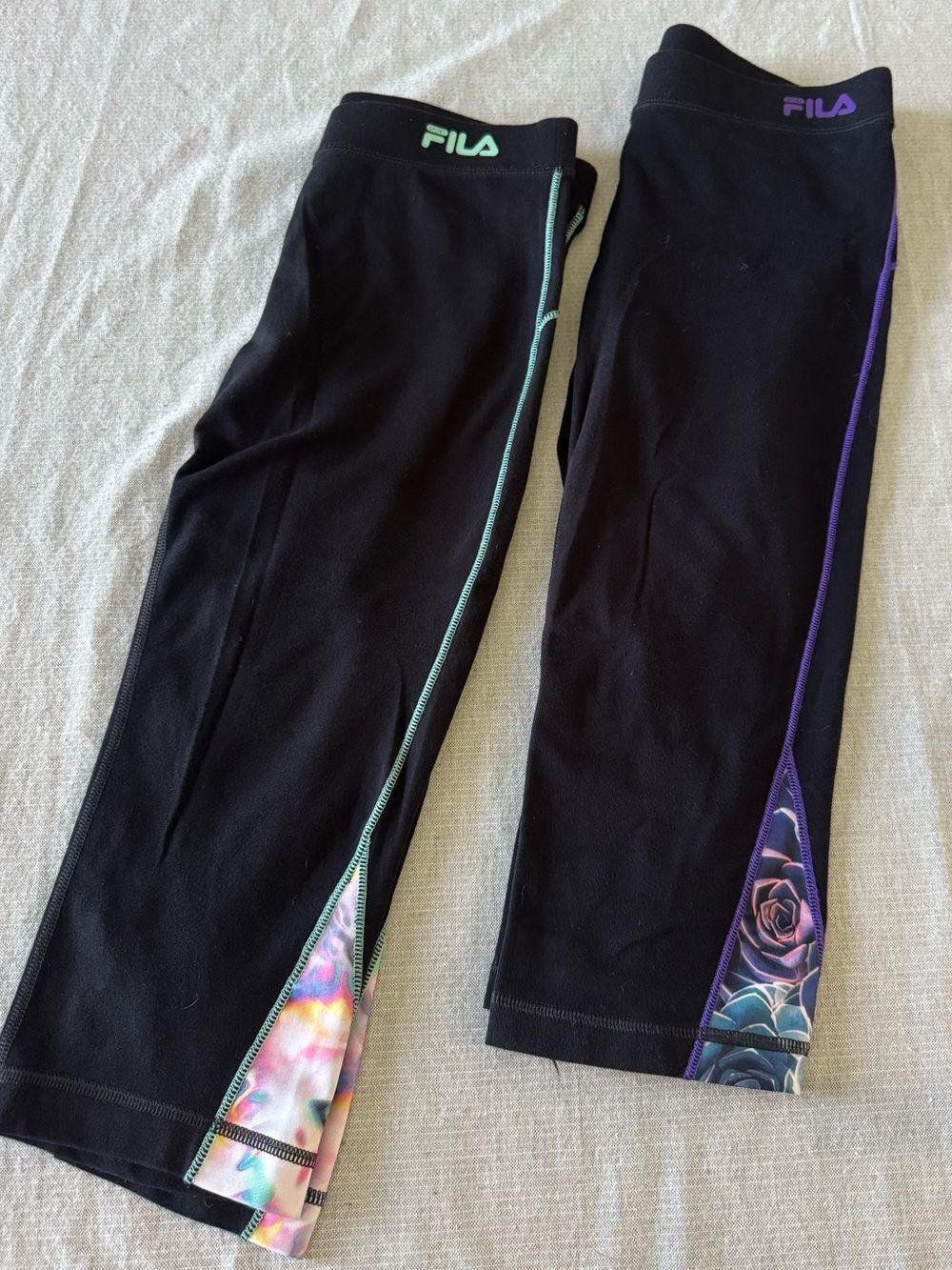 Fila Cropped Capri Workout Active Athletic Leggings Bundle Lot XS
